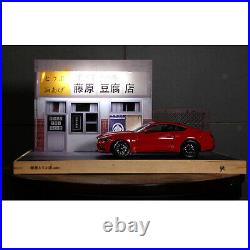 1/18 Dustproof Display Showcase with LED Light for Model Car Storage Toys