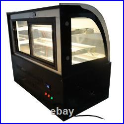 1 PC 35.4 Countertop Refrigerated Cake Showcase Diamond Glass Display Case 220V
