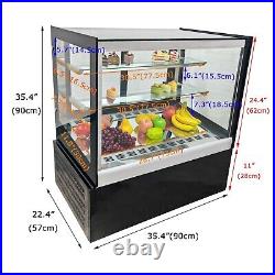 10.59 ft3 Desktop Refrigerated Cake Showcase Bakery Display Cainet Rear Door220V