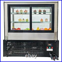 10.59 ft3 Desktop Refrigerated Cake Showcase Bakery Display Cainet Rear Door220V