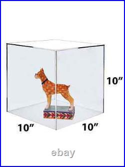 10 Cube Riser Display Pedestal Showcase Box 5 Sided Acrylic Clear Qty 2