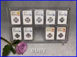 10 Grids Crystal Acrylic Display Frame Show Case Storage Box For NGC/PCGS Holder