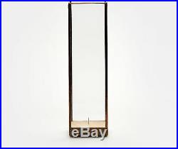 10¹² Terra Showcase Long Oak, Glass & Copper Dry Flower Ikebana Display Case