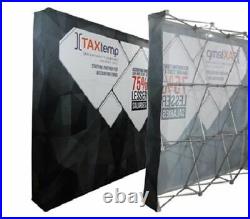 10' Velrco Tension Fabric Trade Show Pop-Up Display Booth Frame Stand Free Case