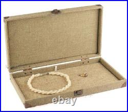 10pc Jewelry Display Case Burlap Display Showcase Ring Tray Earring Mini Case
