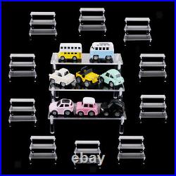 10x Cars Display Rack Organizer Collectable Dolls Showcase Rack Stand Clear
