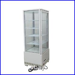 110V Refrigerated Cake Display Cabinet 5 Layer Cubed Glass Showcase LED Lighting