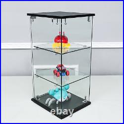 12.3X14.3X27 Clear Glass Showcase 3-Tier Countertop Display Collectible Bakery
