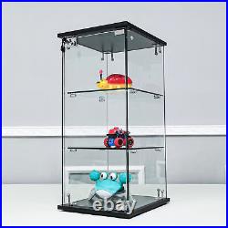 12.3X14.3X27 Clear Glass Showcase 3-Tier Countertop Display Collectible Bakery