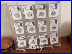 12 Grid Crystal Acrylic Display Frame Show Case Storage Box For NGC Coin Holder