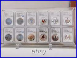 12 Grid Crystal Acrylic Display Frame Show Case Storage Box For NGC Coin Holder