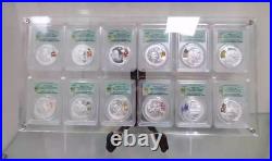 12 Grids Acrylic Display Frame Showcase Storage Box For NGC/PCGS Coin Holder