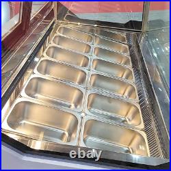 12 Pan 835W 110V Hard Ice Cream Display Case Showcase Cabinet Freezer Commercial
