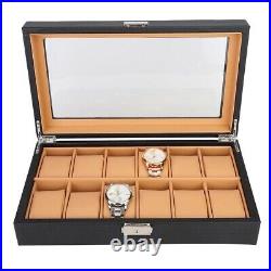 12 Slots Watch Display Box Organizer Jewelry Bracelet Storage Show Case Supply