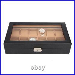 12 Slots Watch Display Box Organizer Jewelry Bracelet Storage Show Case Supply