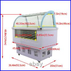 12Pan Ice Cream Showcase Commercial Ice Cream Refrigerator Display LED Light220V