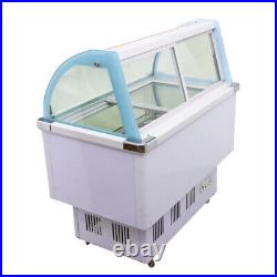 12Pan Ice Cream Showcase Commercial Ice Cream Refrigerator Display LED Light220V