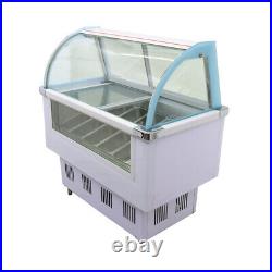 12Pan Ice Cream Showcase Commercial Ice Cream Refrigerator Display LED Light220V