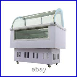 12Pan Ice Cream Showcase Commercial Ice Cream Refrigerator Display LED Light220V