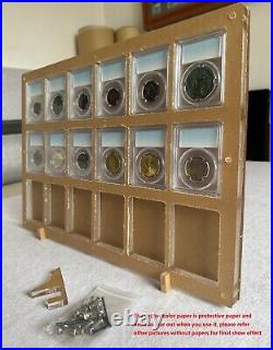 15 Grid Acrylic Display Frame Slab Showcase Storage Box For NGC/PCGS Coin Holder