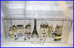 16pc Vintage Gault /Carlton Paris St 5 Bldgs Display in Showcase w Eiffel Tower