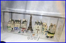 16pc Vintage Gault /Carlton Paris St 5 Bldgs Display in Showcase w Eiffel Tower