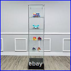 18.1X18.1X72.5 Glass Showcase Display Tower Cabinet 5-Tier Shelf Floor Stand