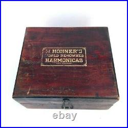1900s Antique Wooden Tiered Extend M. Hohner Harmonica Small Display Showcase