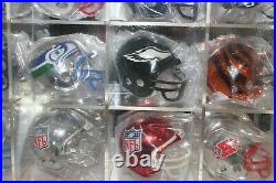 1999 Riddell Sports NFL Chrome Pocket Pro 36 Helmet Set/Acrylic Display Showcase