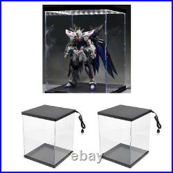 2 Pack Organizer Display Protectors Showcase with LED Light for RG Gundam