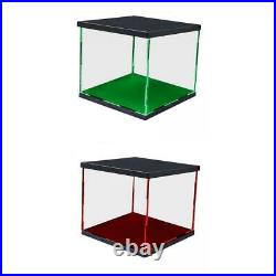 2 Pieces Clear Plastic Display Show Cases, Shelf with LED Light for Model