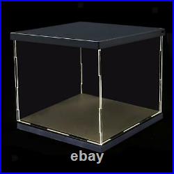 2 Pieces Clear Plastic Display Showcase/ Case Shelf with LED Light Dustproof