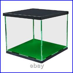2 Pieces Clear Plastic Display Showcase/ Case Shelf with LED Light Dustproof
