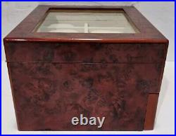 20 Slot Wood Watch Box Display Case Glass Top Jewelry Storage Organizer with Lock