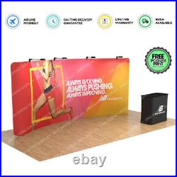 20ft Portable Trade Show Display Booth Set Exhibition with Case Counter Lights