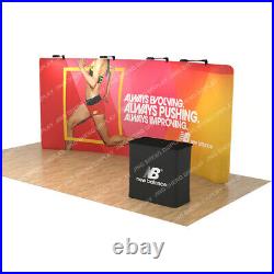 20ft Portable Trade Show Display Booth Set Exhibition with Case Counter Lights