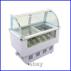 220V 170L 12 Pan Commercial Hard Ice Cream Showcase Display Freezer withLED Lights