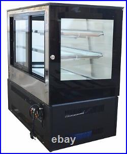 220V 35in Glass Refrigerated Cake Showcase Bakery Display Case Cabinet Back Door