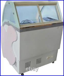 220V Commercial Ice Cream Display Cabinet Popsicle Showcase with LED Light