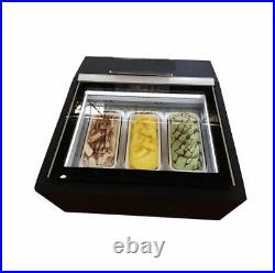 220V Commercial Ice Cream Refrigerated Display Showcase Freezer Countertop