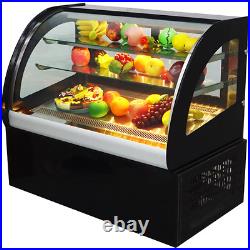 220V Refrigerated Display Cabinet Countertop Showcase 35.43 Curved Glass