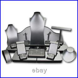 23 Pc Steel Gray Leatherette Assorted Jewelry Display Retail Store Showcase