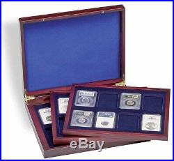 24 Coin Slabs Wood Display Box Show Case Certified NGC PCGS Lighthouse Deluxe