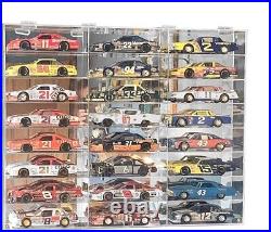 24-Slot Clear Acrylic Showcase for 124 Scale Diecast Car Models Wall Mounted