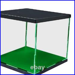 2x Clear Plastic Display Show Cases Box Shelf with LED Light Dustproof