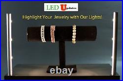 2x Jewelry showcase LED light Pole Silver 4000K Retail display + UL power FY-34M