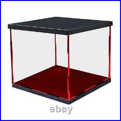2x Plastic Display Show Cases, Shelf with LED Light Dustproof for Model