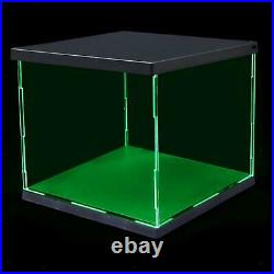 2x Plastic Display Show Cases, Shelf with LED Light Dustproof for Model