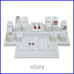 3-Sets Ring Display Stands White Ring Display Set Ring Holder Jewelry Showcase