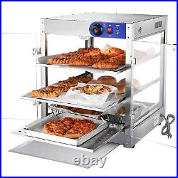 3 Tiers Commercial Food Warmer Display Countertop Pizza Heated Show Case